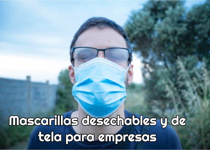 Mascarillas desechables y de tela para empresas